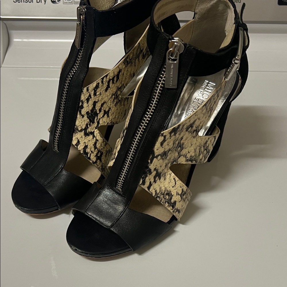 Black snake print Michael Kors heels